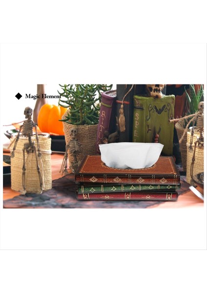 Vintage Istiflenmiş Kitaplar Tasarım Masif Ahşap Doku Kutusu Tutucusu Kolay Dolum Menteşeli Üst Sarı ile Dikdörtgen (Yurt Dışından) fiyatları