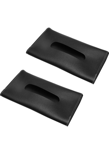 2x Araba Doku Kutusu Havlu Seti Araba Güneş Vizörü Pu Deri Doku Kutusu Tutucu Araba Doku Tutucusu Arabalar Için Siyah (Yurt Dışından)