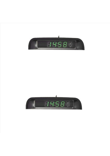 2x Araç Saatleri Gece Ekran Termometresi Otomatik Dahili Stick-On Dijital Izleme Güneş Enerjili 24 Saat Araba Saati (Yurt Dışından)