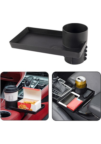 Taşınabilir Araba Gıda Tepsisi Dönebilir Ayarlanabilir Kupa Tutucu Genişletici Otomatik Kupa Tutucu Eklenebilir Yemek Tepsisi Genişletilmiş Masa Masası (Yurt Dışından) fırsatları