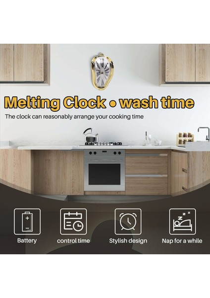 Eritme Saati Blok Tipi Bükülmüş Saat Dekoratif Ev Ofis Raf Masası Masası Komik Yaratıcı Altın Için Eritilmiş Saat (Yurt Dışından) indirimleri