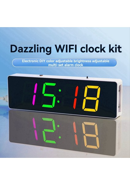 Dıy Kit Dijital Rgb Renkli LED Çalar Saat 4digit Tarih Sıcaklık Saati Lehekleme Proje Uygulaması C (Yurt Dışından) fiyatları