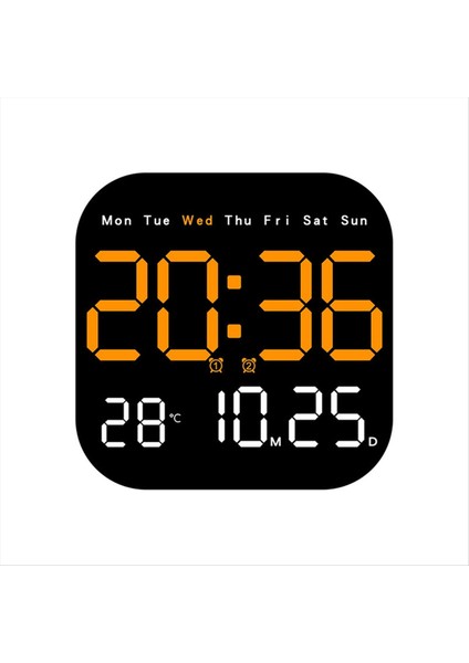 Dijital Duvar Saatleri Sıcaklık Tarih Haftası Dispal Masa Saati 12/24 Saat Duvara Monte LED Çartı Saat Uzaktan Kumanda C (Yurt Dışından)