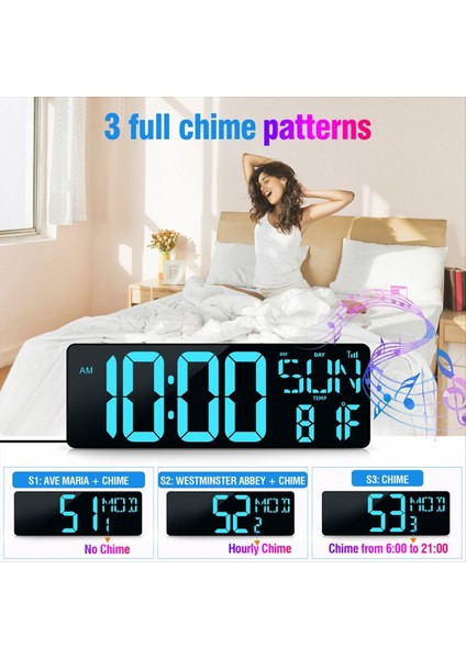 Büyük Dijital Duvar Saati 16 5 Inç Bluetooth Otomatik Zaman Senkronizasyonu LED Dijital Saat Ekran Takvim Saat Abd Fişi (Yurt Dışından) fırsatları