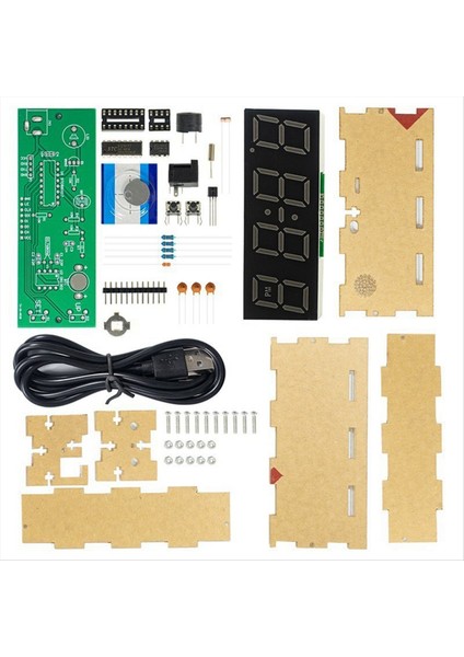 Renkli Dijital Saat Kiti Renkli Rgb Dijital Çalar Saat Mikrodenetleme Devre Kart Kaynak Dıy Üretimi (Yurt Dışından)