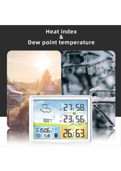 Hava Istasyonu Saatleri Kablosuz Dijital Termometre Higometre Tahmin Takvimleri Ay Faz Snooze Çalar Saat PT20B (Yurt Dışından) fırsatları