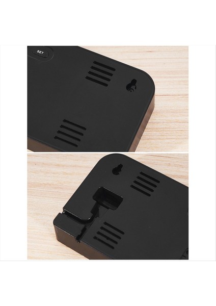 Sıcaklık Tarih 2-Alarm Geri Sayım Zamanlayıcısı ve Ayarlanabilir Parlaklık Masaüstü Saat-Bed Dijital Duvar Saati (Yurt Dışından)