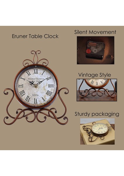 Vintage Masa Saati Antik Şömine Saat Pille Çalıştırılan Tik Olmayan Retro Saat Küçük Masa Saati Ev Için (Yurt Dışından) fiyatları