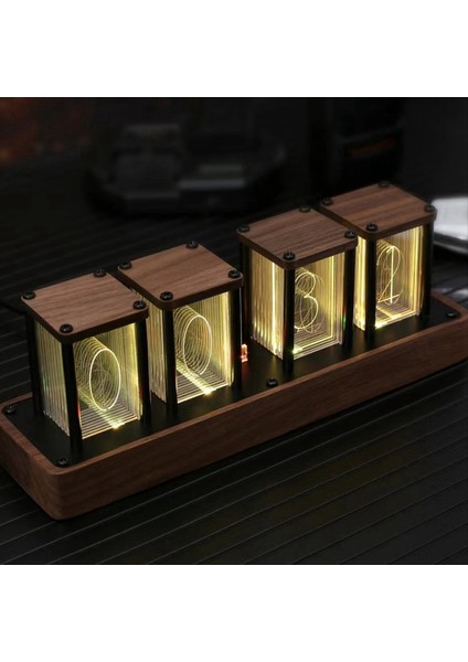 Nixie Tüp Saat Ceviz Dijital Saat Destek Wi-Fi Zaman Kalibrasyonu Alarm ve 12/24 Ekran Montaj Gerekmez (Yurt Dışından) fiyatları