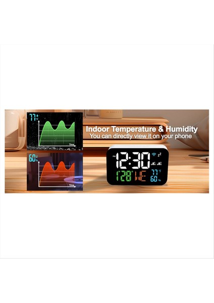 Tuka Wifi Saat Takvimi Dijital LED Ekranlı Akıllı Termometre Higometre Wifi Otomatik Kalibrasyon (Yurt Dışından) fiyatları