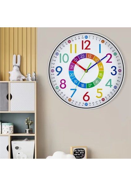 12 Inç Dijital Saat Sessiz Ev Yatak Odası Oturma Odası Duvar Yumruksuz Pille Çalışan Renk Saati (Yurt Dışından) modelleri