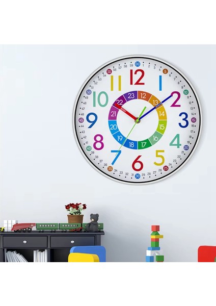 12 Inç Dijital Saat Sessiz Ev Yatak Odası Oturma Odası Duvar Yumruksuz Pille Çalışan Renk Saati (Yurt Dışından) fırsatları