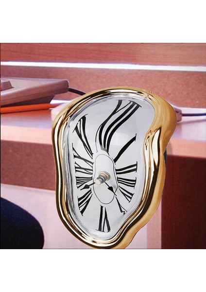 2x Eritme Saati Blok Tipi Bükülmüş Saat Dekoratif Ev Ofis Raf Masası Masa Altın Için Eritilmiş Saat (Yurt Dışından) indirimleri