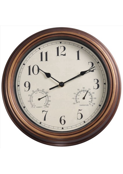 2pcs 12 Inç Duvar Saati Termometre ve Higrometre Ekranlı Retro Su Geçirmez Saat Iç/dış Mekan Için Gürültüsüz Saat (Yurt Dışından) fiyatları