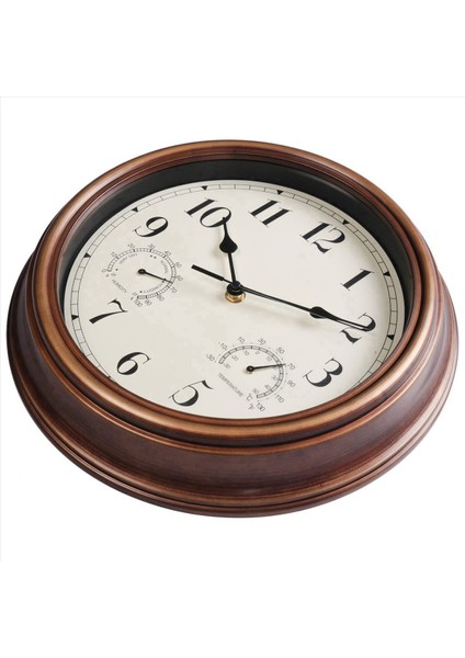 2pcs 12 Inç Duvar Saati Termometre ve Higrometre Ekranlı Retro Su Geçirmez Saat Iç/dış Mekan Için Gürültüsüz Saat (Yurt Dışından) modelleri