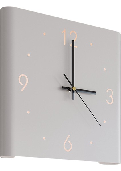 Kare Duvar Saati Katlanmış Köşe Duvar Asılı Saat Şık Ark Sessiz Saat Oturma Odası Için Işık ile Ev Dekorasyonu-B (Yurt Dışından)