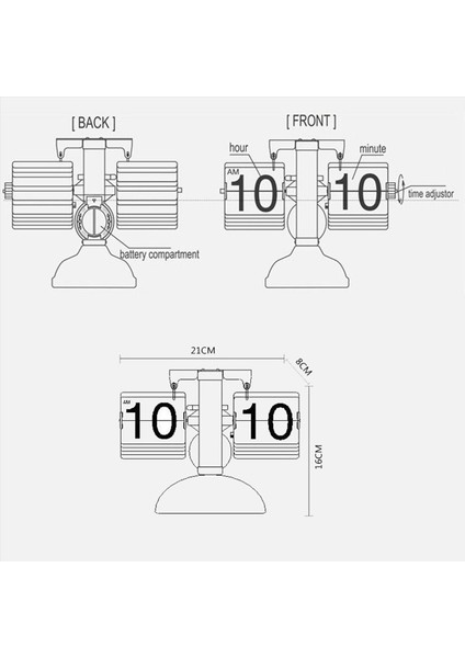 Otomatik Flip Dijital Saat Home Decors Retro Flip Clock Flip Dahili Dişli Ev Ofis Okulu Otel Için Çalışır (Yurt Dışından) fiyatları