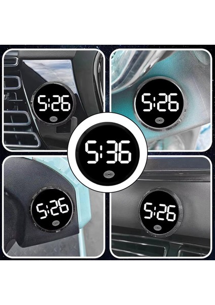 Araba Iç Saati Araba Saati Araba Aksesuarları Araba Liderliği Saat Başı Yuvarlak Alaşım Dokunuşlu Aydınlık Dijital Saat (Yurt Dışından) indirimleri