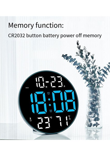 Ortam Işığı 12 Inç Büyük Ekran Çok Işlevli Saat Basit Oturma Odası Duvar Saati LED Duvar Saati Yeşil (Yurt Dışından) modelleri