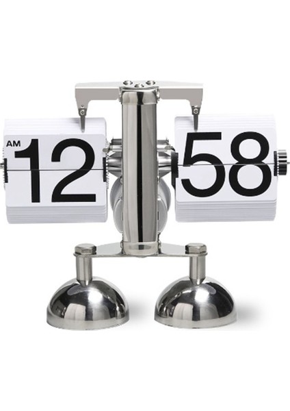 Vintage Masa Saati Otomatik Sayfa Çevirme Saat Çift Ayak Küçük Ölçekler Flip Masa Saati Ev/ofis Dekorasyon Saatleri (Yurt Dışından)