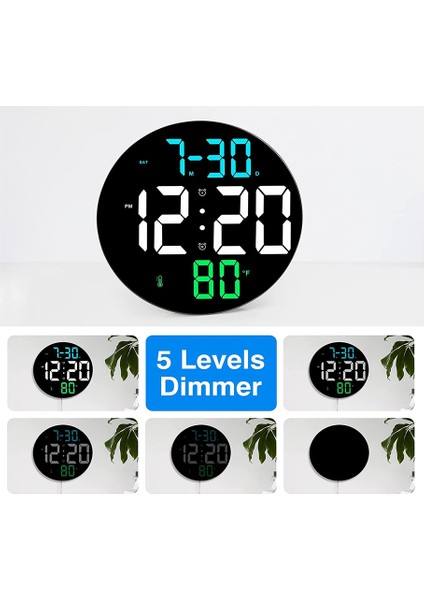 Dijital Duvar Saati Büyük Ekran 9 Inç Büyük Ekranlı Büyük Dijital Saat 4 Seviye Parlaklık Uzaktan Kumanda Tarih (Yurt Dışından) indirimleri