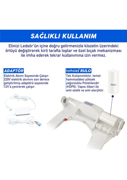 Elektrikli Ledsörlü Otomatik Hijyenik Klozet Kapak Sistemi