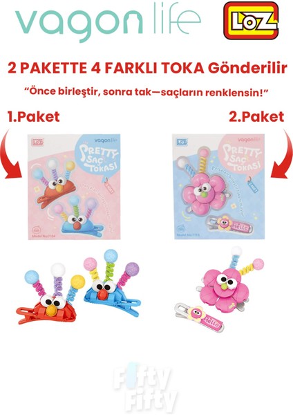 4'lü Saç Toka Seti Önce Birleştir,sonra Tak (2 Paket 4 Adet Gönderilir) Yapı Toka Seti Ff