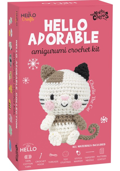 Sevimli Kedi Amigurumi Yapım Kiti Türkçe - Hello Adorable Charlie The Cat