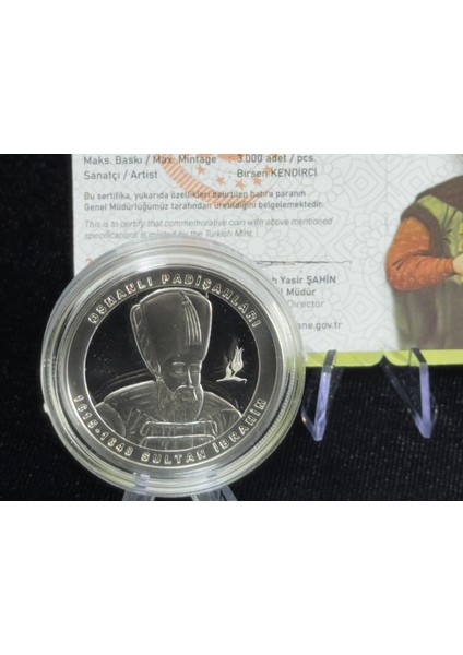 Sultan Ibrahim – Osmanlı Padişahları Serisi No:18 Gümüş Hatıra Sikkesi (Darphane, 925 Ayar, Proof) fiyatları