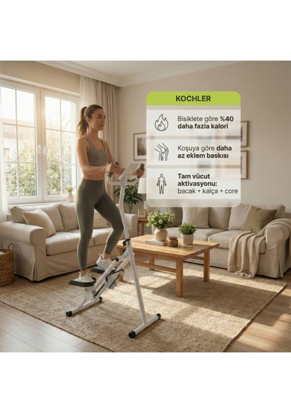 Ev Tipi Dikey Tırmanma Aleti 2 – Yağ Yakıcı, Sessiz, Katlanabilir, Dijital Ekranlı Kardiyo Makinesi