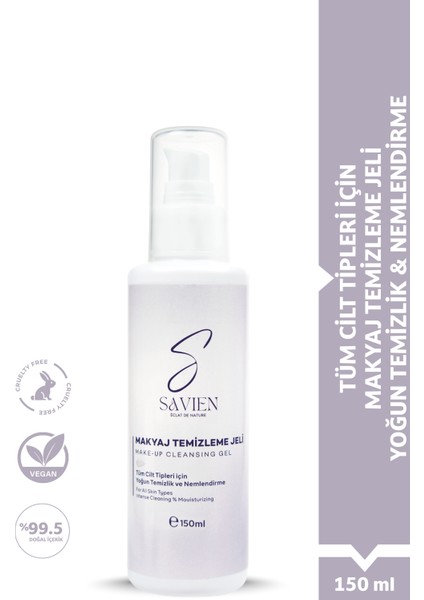 Makyaj Temizleme Jeli – Tüm Cilt Tipleri İçin Nemlendirici Yüz Yıkama Jeli 150 ml | Göz ve Yüz Makyajı İçin Etkili Temizlik