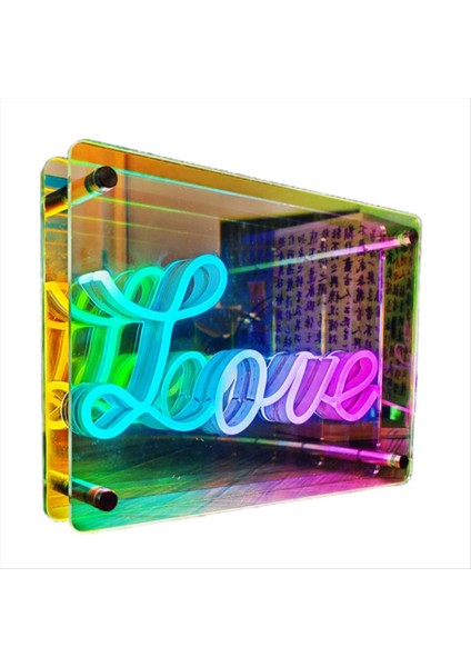 Neon Işaretleri Işıklar 3D LED Masa Lambası Renkli Bin Katman Aynası Atmosfer Aydınlatma Esport Için Doğum Günü Dekorasyonu (Yurt Dışından)