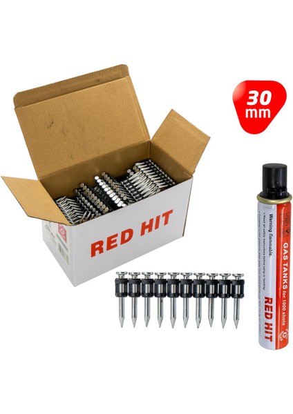 Gzt-30 Çelik Zemin Çivisi 30 mm (Gaz Dahil 1000LI Paket)