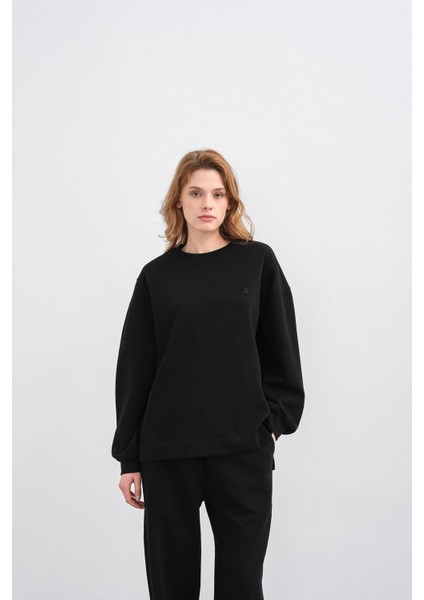 Siyah Kadın Oversize Pike Dokulu Bol Paça Alt-Üst Takım indirimleri