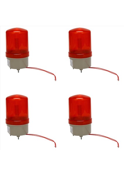 4x Endüstriyel Yanıp Ses Alarm Işığı BEM-1111J 220V Kırmızı LED Uyarı Işıklar Akustik-Optik Alarm Sistemi Dönen Işık (Yurt Dışından)