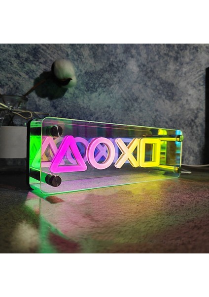 Neon Işaretler Işıklar LED Masa Lambası Renkli Bin Katman Ayna Atmosfer E-Sport Yatak Odası Doğum Günü Dekorasyon (Yurt Dışından) fiyatları