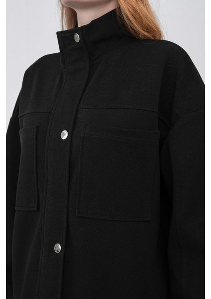 Siyah Kadın Pike Dokulu Bel Ayarlanabilir Oversize Ceket Pantolon Takım indirimleri