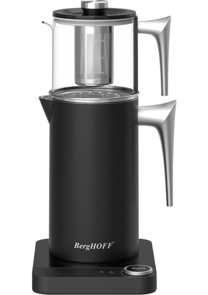 Gem 1.7 Litre Siyah Gümüş Kulplu Çay Makinesi