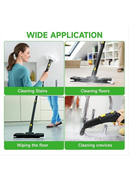 Buharlı Temizleyici, Mikrofiber Bez Seti ve Zemin Nozulu Yuvarlak Fırçalar (Yurt Dışından) fiyatları