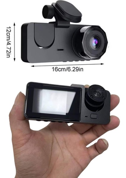 3 Kameralı 2 Inç 1080P Araç Içi Kamera Sürüş Kamerası Carplay - FEİ3379-9213 indirimleri