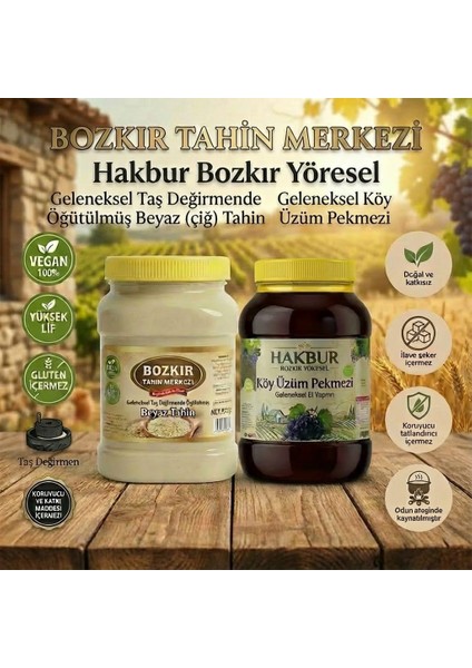 Bozkır Tahin Merkezi Muhteşem Ikili Beyaz Tahin 935 Gr- Köy Üzüm Pekmezi 950 gr (Doğal&katkısız