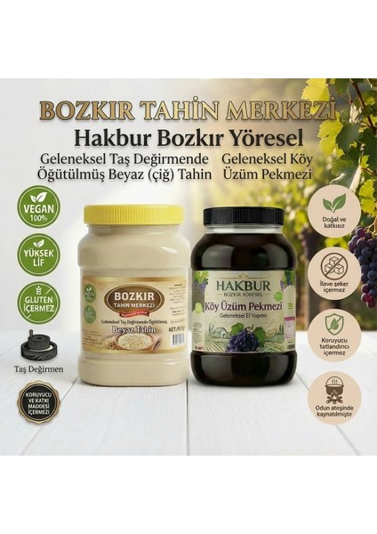 Bozkır Tahin Merkezi Muhteşem Ikili Beyaz Tahin 935 Gr- Köy Üzüm Pekmezi 950 gr (Doğal&katkısız fiyatları