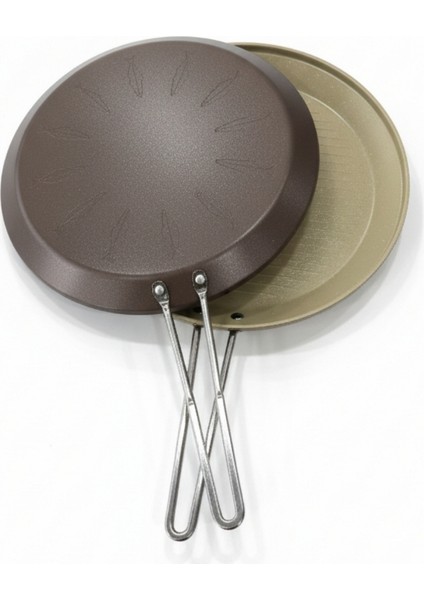 Granit Kaplama 33 cm Çift Taraflı Balık, Et ve Tavuk Pişirme Tavası