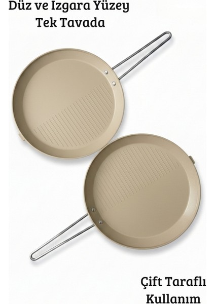 Granit Kaplama 33 cm Çift Taraflı Balık, Et ve Tavuk Pişirme Tavası modelleri