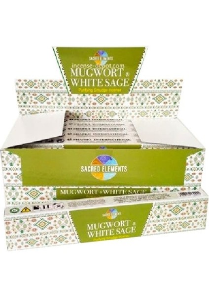 Mugwort White Sage Masala Tütsü Seti (12’li) – Arındırıcı Beyaz Adaçayı, 65 Dk