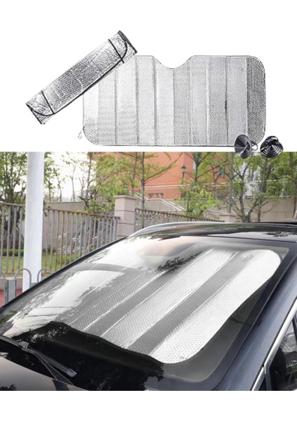 Uv ve Isı Önleyici Oto Ön Cam Güneşliği Hyundai I20 Fiat Egea Toyota Corolla V - FEİ2351-307