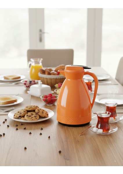 1 Litre Pastel Serisi Cam Termos - Turuncu | 12 saat sıcak ve 24 saat soğuk muhafaza fiyatları