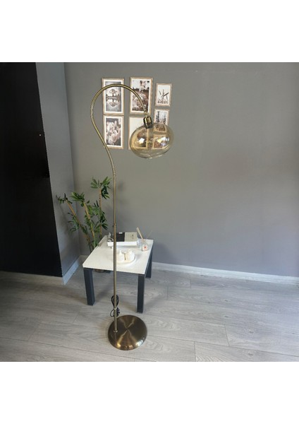 Solvia Cam Bal Rengi Soru Işareti Gövde Lambader Modern Oturma Odası Uyumlu