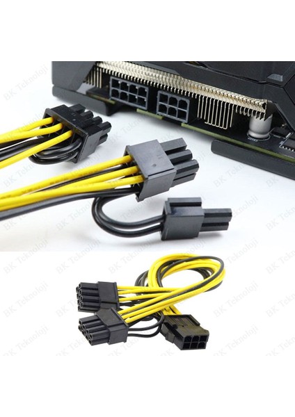 Pcı-E 8 Pin Dişi - 2 x 8 Pin (6+2) Erkek Ekran Kartı Kablo Çoklayıcı modelleri