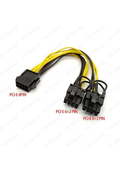 Pcı-E 8 Pin Dişi - 2 x 8 Pin (6+2) Erkek Ekran Kartı Kablo Çoklayıcı fırsatları